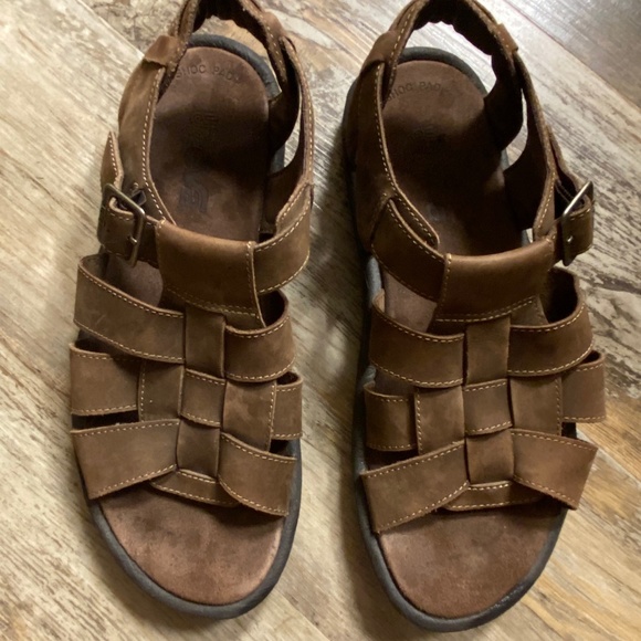 TEVA SANDALS  BROWN LEATHER WORN ONCE - Picture 1 of 8